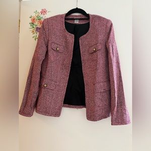90s vintage Isabela D. Pink silk tweed blazer size 6